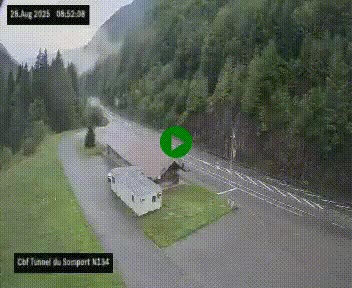 <h2>Webcam à l'entrée du tunnel du Somport, côté français, sur la N134, dans les Pyrénées, en direction de l'Espagne, à 1116 mètres d'altitude</h2>