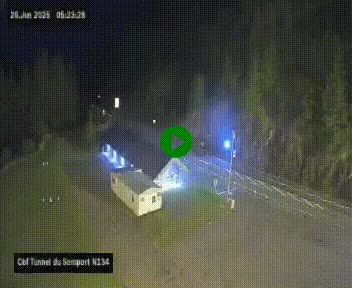 <h2>Webcam à l'entrée du tunnel du Somport, côté français, sur la N134, dans les Pyrénées, en direction de l'Espagne, à 1116 mètres d'altitude</h2>