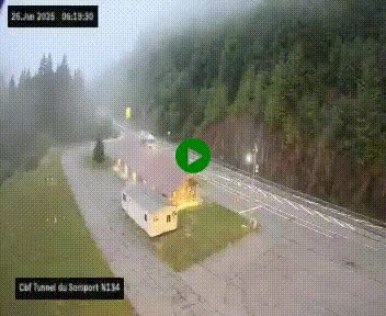 <h2>Webcam à l'entrée du tunnel du Somport, côté français, sur la N134, dans les Pyrénées, en direction de l'Espagne, à 1116 mètres d'altitude</h2>