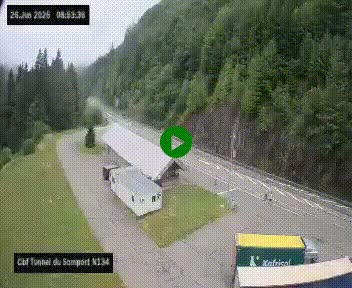 <h2>Webcam à l'entrée du tunnel du Somport, côté français, sur la N134, dans les Pyrénées, en direction de l'Espagne, à 1116 mètres d'altitude</h2>