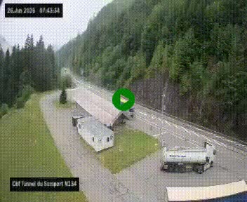 <h2>Webcam à l'entrée du tunnel du Somport, côté français, sur la N134, dans les Pyrénées, en direction de l'Espagne, à 1116 mètres d'altitude</h2>