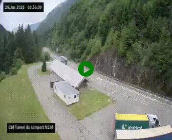 <h2>Webcam à l'entrée du tunnel du Somport, côté français, sur la N134, dans les Pyrénées, en direction de l'Espagne, à 1116 mètres d'altitude</h2>