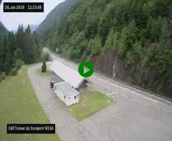 <h2>Webcam à l'entrée du tunnel du Somport, côté français, sur la N134, dans les Pyrénées, en direction de l'Espagne, à 1116 mètres d'altitude</h2>
