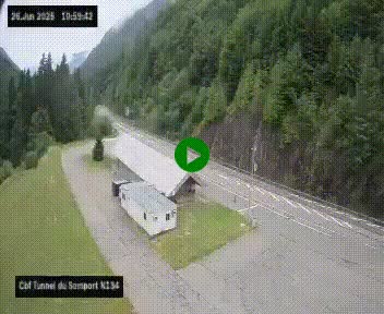 <h2>Webcam à l'entrée du tunnel du Somport, côté français, sur la N134, dans les Pyrénées, en direction de l'Espagne, à 1116 mètres d'altitude</h2>