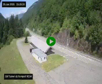 <h2>Webcam à l'entrée du tunnel du Somport, côté français, sur la N134, dans les Pyrénées, en direction de l'Espagne, à 1116 mètres d'altitude</h2>