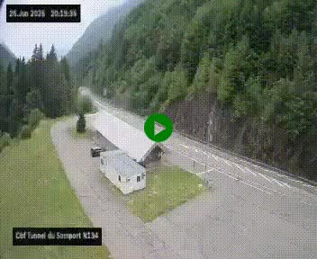 <h2>Webcam à l'entrée du tunnel du Somport, côté français, sur la N134, dans les Pyrénées, en direction de l'Espagne, à 1116 mètres d'altitude</h2>