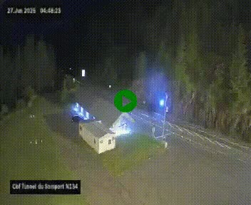 <h2>Webcam à l'entrée du tunnel du Somport, côté français, sur la N134, dans les Pyrénées, en direction de l'Espagne, à 1116 mètres d'altitude</h2>