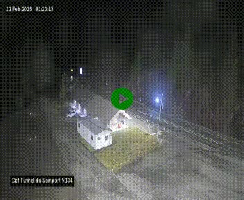 Webcam à l'entrée du tunnel du Somport, côté français, sur la N134, dans les Pyrénées, en direction de l'Espagne, à 1116 mètres d'altitude