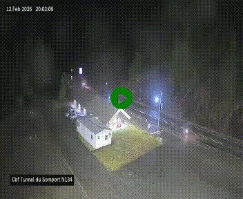 Webcam à l'entrée du tunnel du Somport, côté français, sur la N134, dans les Pyrénées, en direction de l'Espagne, à 1116 mètres d'altitude