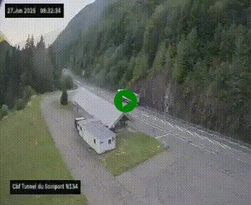 <h2>Webcam à l'entrée du tunnel du Somport, côté français, sur la N134, dans les Pyrénées, en direction de l'Espagne, à 1116 mètres d'altitude</h2>