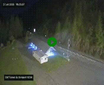 <h2>Webcam à l'entrée du tunnel du Somport, côté français, sur la N134, dans les Pyrénées, en direction de l'Espagne, à 1116 mètres d'altitude</h2>