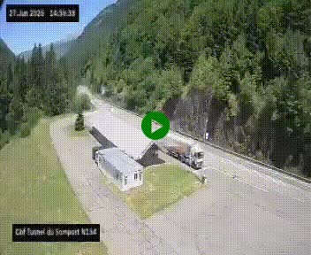 <h2>Webcam à l'entrée du tunnel du Somport, côté français, sur la N134, dans les Pyrénées, en direction de l'Espagne, à 1116 mètres d'altitude</h2>