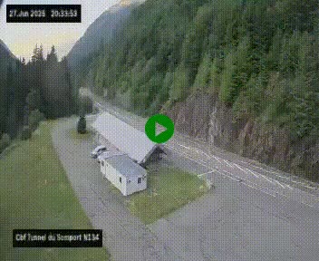 <h2>Webcam à l'entrée du tunnel du Somport, côté français, sur la N134, dans les Pyrénées, en direction de l'Espagne, à 1116 mètres d'altitude</h2>