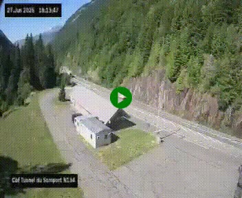 <h2>Webcam à l'entrée du tunnel du Somport, côté français, sur la N134, dans les Pyrénées, en direction de l'Espagne, à 1116 mètres d'altitude</h2>