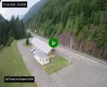 <h2>Webcam à l'entrée du tunnel du Somport, côté français, sur la N134, dans les Pyrénées, en direction de l'Espagne, à 1116 mètres d'altitude</h2>