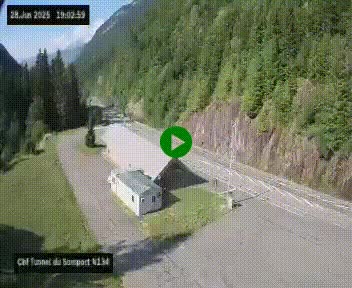 <h2>Webcam à l'entrée du tunnel du Somport, côté français, sur la N134, dans les Pyrénées, en direction de l'Espagne, à 1116 mètres d'altitude</h2>