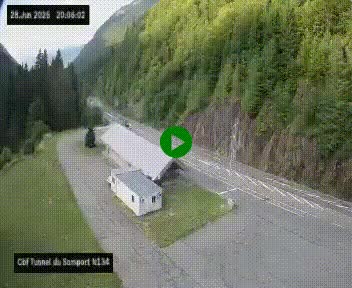 <h2>Webcam à l'entrée du tunnel du Somport, côté français, sur la N134, dans les Pyrénées, en direction de l'Espagne, à 1116 mètres d'altitude</h2>