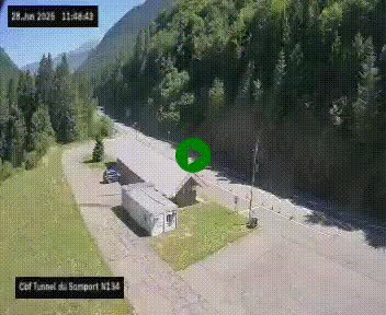 <h2>Webcam à l'entrée du tunnel du Somport, côté français, sur la N134, dans les Pyrénées, en direction de l'Espagne, à 1116 mètres d'altitude</h2>