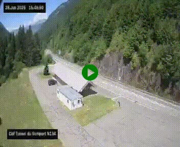 <h2>Webcam à l'entrée du tunnel du Somport, côté français, sur la N134, dans les Pyrénées, en direction de l'Espagne, à 1116 mètres d'altitude</h2>