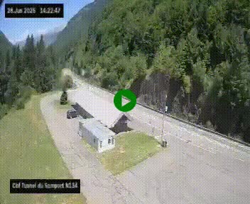 <h2>Webcam à l'entrée du tunnel du Somport, côté français, sur la N134, dans les Pyrénées, en direction de l'Espagne, à 1116 mètres d'altitude</h2>