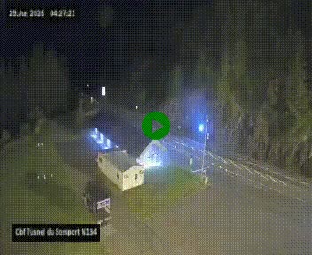 <h2>Webcam à l'entrée du tunnel du Somport, côté français, sur la N134, dans les Pyrénées, en direction de l'Espagne, à 1116 mètres d'altitude</h2>
