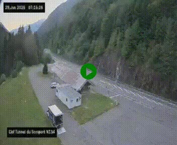 <h2>Webcam à l'entrée du tunnel du Somport, côté français, sur la N134, dans les Pyrénées, en direction de l'Espagne, à 1116 mètres d'altitude</h2>