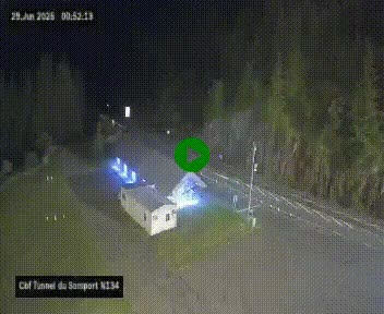 <h2>Webcam à l'entrée du tunnel du Somport, côté français, sur la N134, dans les Pyrénées, en direction de l'Espagne, à 1116 mètres d'altitude</h2>