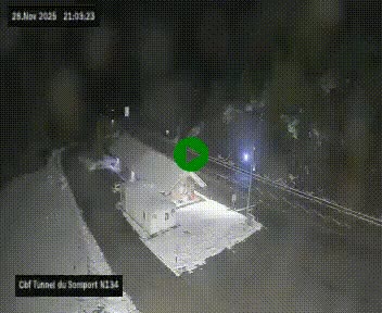 <h2>Webcam à l'entrée du tunnel du Somport, côté français, sur la N134, dans les Pyrénées, en direction de l'Espagne, à 1116 mètres d'altitude</h2>