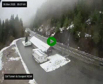 <h2>Webcam à l'entrée du tunnel du Somport, côté français, sur la N134, dans les Pyrénées, en direction de l'Espagne, à 1116 mètres d'altitude</h2>