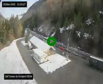 <h2>Webcam à l'entrée du tunnel du Somport, côté français, sur la N134, dans les Pyrénées, en direction de l'Espagne, à 1116 mètres d'altitude</h2>