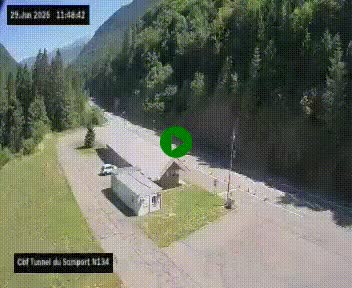 <h2>Webcam à l'entrée du tunnel du Somport, côté français, sur la N134, dans les Pyrénées, en direction de l'Espagne, à 1116 mètres d'altitude</h2>