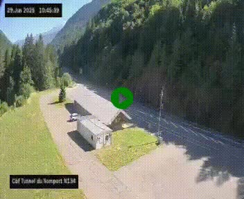 <h2>Webcam à l'entrée du tunnel du Somport, côté français, sur la N134, dans les Pyrénées, en direction de l'Espagne, à 1116 mètres d'altitude</h2>