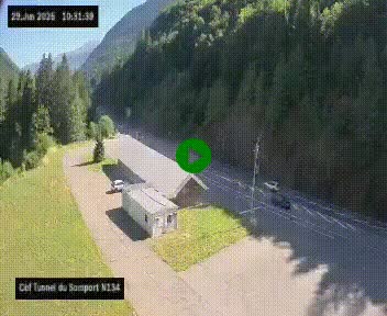 <h2>Webcam à l'entrée du tunnel du Somport, côté français, sur la N134, dans les Pyrénées, en direction de l'Espagne, à 1116 mètres d'altitude</h2>