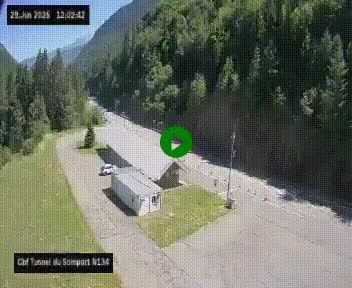 <h2>Webcam à l'entrée du tunnel du Somport, côté français, sur la N134, dans les Pyrénées, en direction de l'Espagne, à 1116 mètres d'altitude</h2>