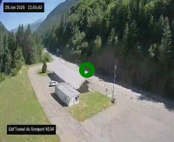<h2>Webcam à l'entrée du tunnel du Somport, côté français, sur la N134, dans les Pyrénées, en direction de l'Espagne, à 1116 mètres d'altitude</h2>