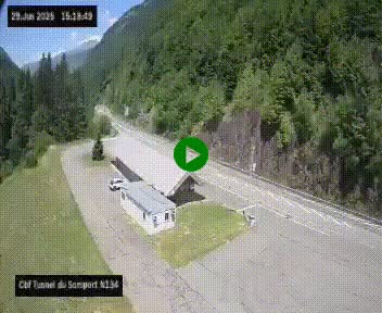 <h2>Webcam à l'entrée du tunnel du Somport, côté français, sur la N134, dans les Pyrénées, en direction de l'Espagne, à 1116 mètres d'altitude</h2>