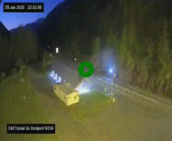 <h2>Webcam à l'entrée du tunnel du Somport, côté français, sur la N134, dans les Pyrénées, en direction de l'Espagne, à 1116 mètres d'altitude</h2>