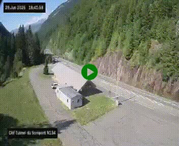 <h2>Webcam à l'entrée du tunnel du Somport, côté français, sur la N134, dans les Pyrénées, en direction de l'Espagne, à 1116 mètres d'altitude</h2>