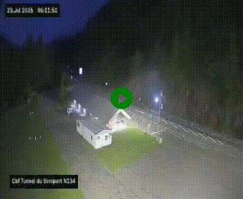 <h2>Webcam à l'entrée du tunnel du Somport, côté français, sur la N134, dans les Pyrénées, en direction de l'Espagne, à 1116 mètres d'altitude</h2>