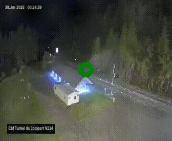 <h2>Webcam à l'entrée du tunnel du Somport, côté français, sur la N134, dans les Pyrénées, en direction de l'Espagne, à 1116 mètres d'altitude</h2>