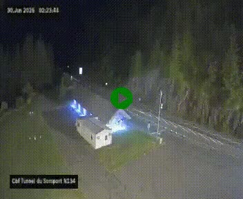 <h2>Webcam à l'entrée du tunnel du Somport, côté français, sur la N134, dans les Pyrénées, en direction de l'Espagne, à 1116 mètres d'altitude</h2>