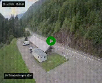 <h2>Webcam à l'entrée du tunnel du Somport, côté français, sur la N134, dans les Pyrénées, en direction de l'Espagne, à 1116 mètres d'altitude</h2>