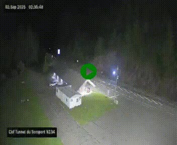 <h2>Webcam à l'entrée du tunnel du Somport, côté français, sur la N134, dans les Pyrénées, en direction de l'Espagne, à 1116 mètres d'altitude</h2>
