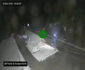 <h2>Webcam à l'entrée du tunnel du Somport, côté français, sur la N134, dans les Pyrénées, en direction de l'Espagne, à 1116 mètres d'altitude</h2>