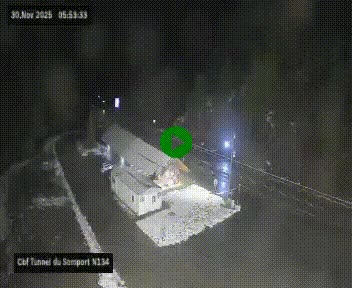 <h2>Webcam à l'entrée du tunnel du Somport, côté français, sur la N134, dans les Pyrénées, en direction de l'Espagne, à 1116 mètres d'altitude</h2>