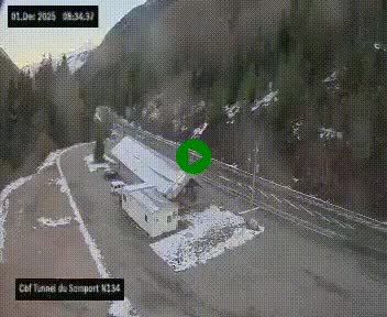 <h2>Webcam à l'entrée du tunnel du Somport, côté français, sur la N134, dans les Pyrénées, en direction de l'Espagne, à 1116 mètres d'altitude</h2>