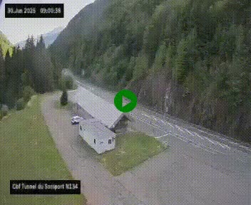 <h2>Webcam à l'entrée du tunnel du Somport, côté français, sur la N134, dans les Pyrénées, en direction de l'Espagne, à 1116 mètres d'altitude</h2>
