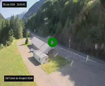 <h2>Webcam à l'entrée du tunnel du Somport, côté français, sur la N134, dans les Pyrénées, en direction de l'Espagne, à 1116 mètres d'altitude</h2>
