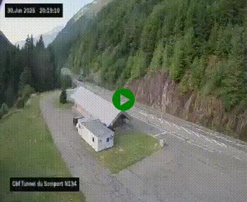 <h2>Webcam à l'entrée du tunnel du Somport, côté français, sur la N134, dans les Pyrénées, en direction de l'Espagne, à 1116 mètres d'altitude</h2>