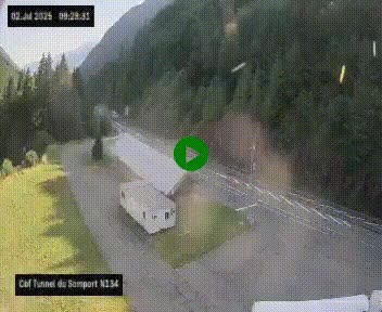 <h2>Webcam à l'entrée du tunnel du Somport, côté français, sur la N134, dans les Pyrénées, en direction de l'Espagne, à 1116 mètres d'altitude</h2>